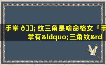 手掌 🐡 纹三角是啥命格女「手掌有“三角纹”的人,一 🐱 生不缺钱花,迟早暴富!」